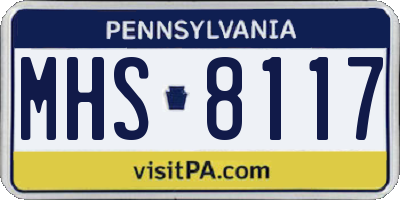 PA license plate MHS8117