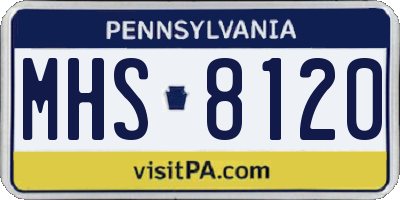 PA license plate MHS8120