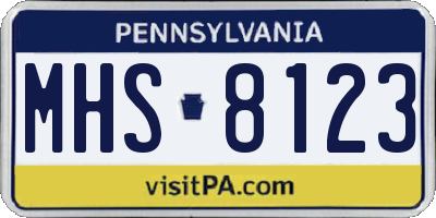 PA license plate MHS8123