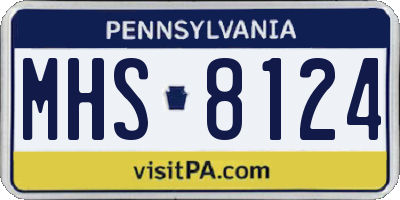 PA license plate MHS8124