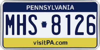 PA license plate MHS8126