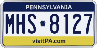 PA license plate MHS8127