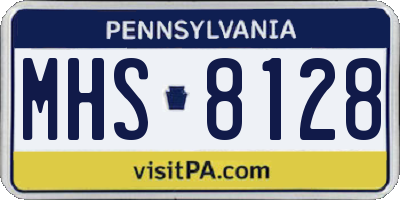 PA license plate MHS8128