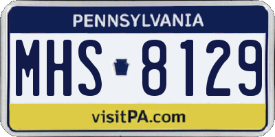 PA license plate MHS8129