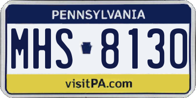 PA license plate MHS8130