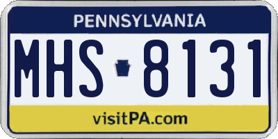 PA license plate MHS8131