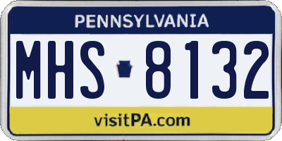 PA license plate MHS8132