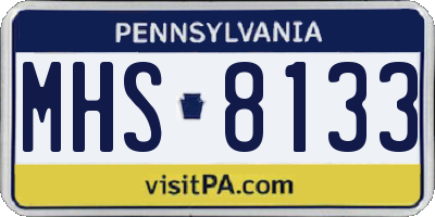 PA license plate MHS8133