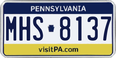 PA license plate MHS8137