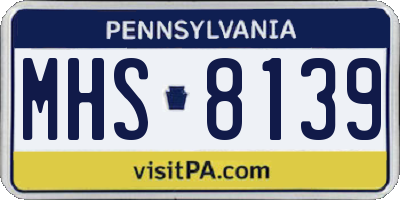 PA license plate MHS8139