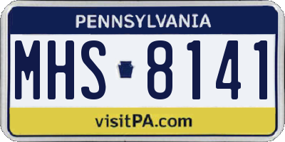 PA license plate MHS8141