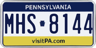 PA license plate MHS8144
