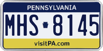 PA license plate MHS8145