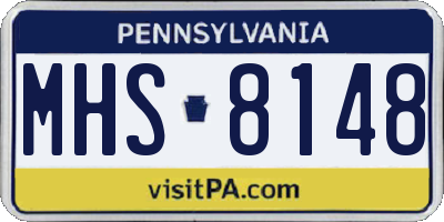 PA license plate MHS8148