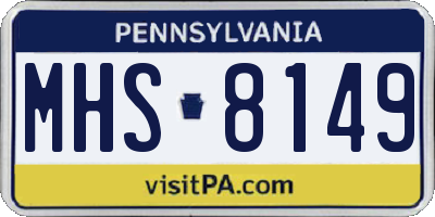 PA license plate MHS8149