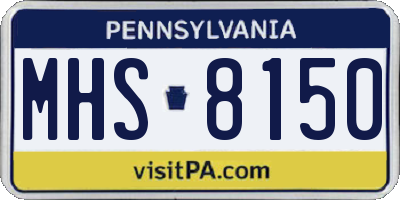 PA license plate MHS8150