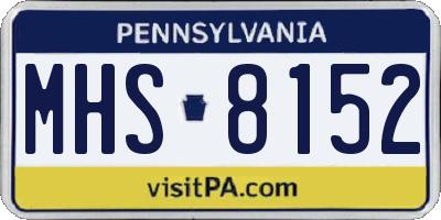 PA license plate MHS8152