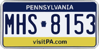 PA license plate MHS8153