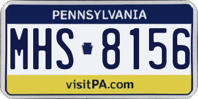PA license plate MHS8156