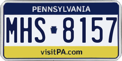 PA license plate MHS8157