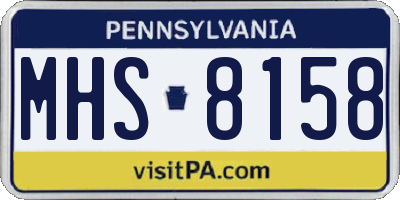 PA license plate MHS8158