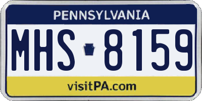 PA license plate MHS8159