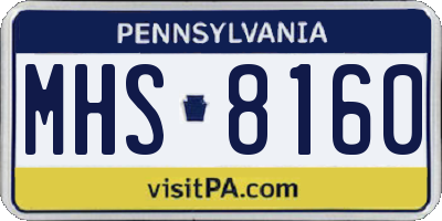PA license plate MHS8160
