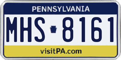 PA license plate MHS8161