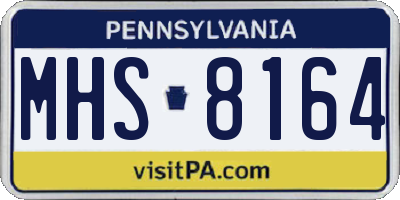 PA license plate MHS8164