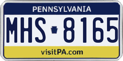 PA license plate MHS8165