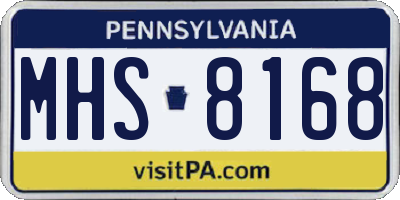 PA license plate MHS8168