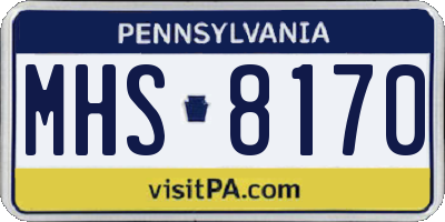PA license plate MHS8170
