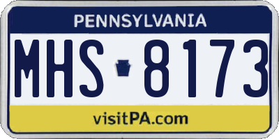 PA license plate MHS8173