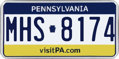 PA license plate MHS8174