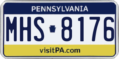 PA license plate MHS8176