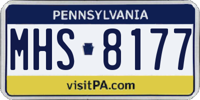 PA license plate MHS8177