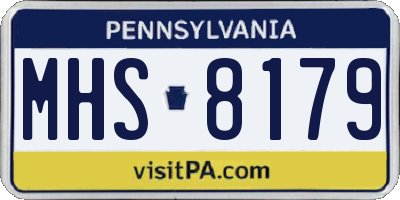 PA license plate MHS8179
