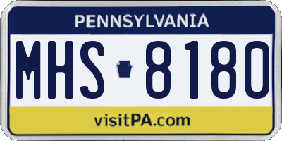 PA license plate MHS8180