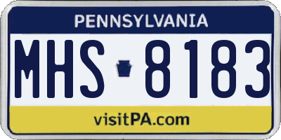 PA license plate MHS8183