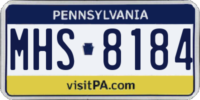 PA license plate MHS8184
