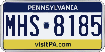 PA license plate MHS8185