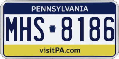 PA license plate MHS8186