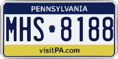 PA license plate MHS8188
