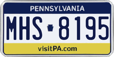 PA license plate MHS8195
