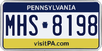 PA license plate MHS8198