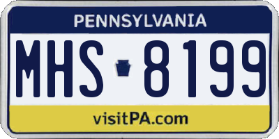 PA license plate MHS8199