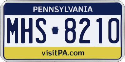 PA license plate MHS8210