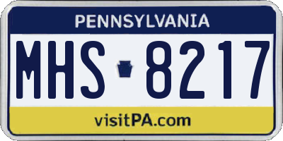 PA license plate MHS8217
