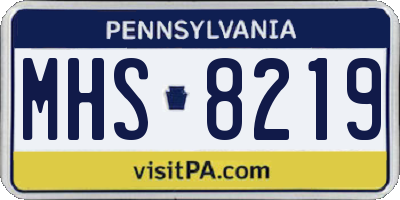PA license plate MHS8219
