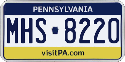 PA license plate MHS8220
